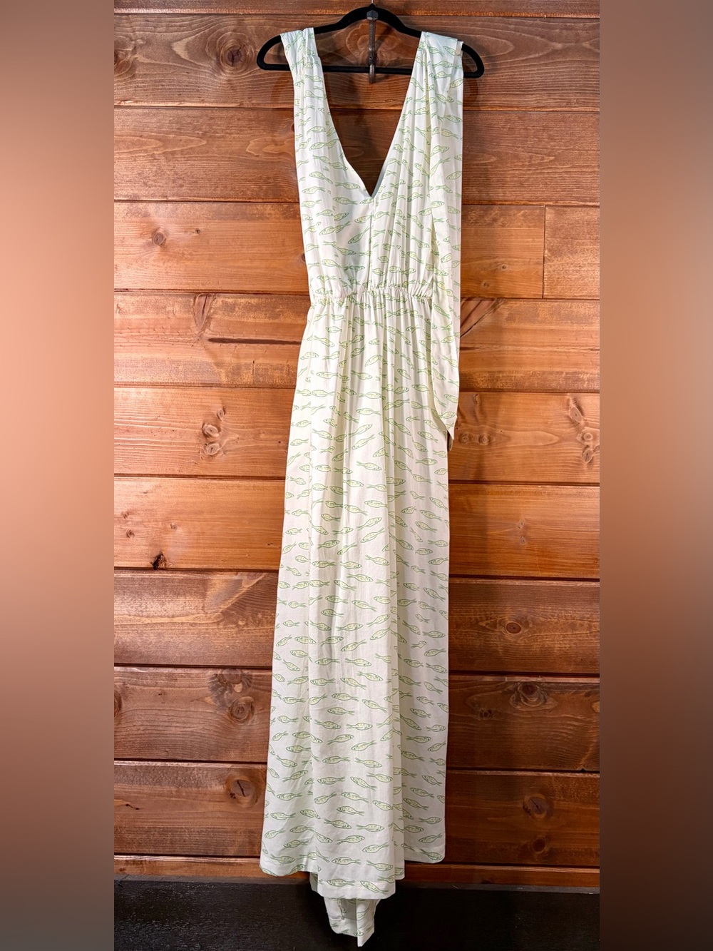 a new day White Maxi Dress with Light Green Fish Print 🩷 - Picture 6 of 8